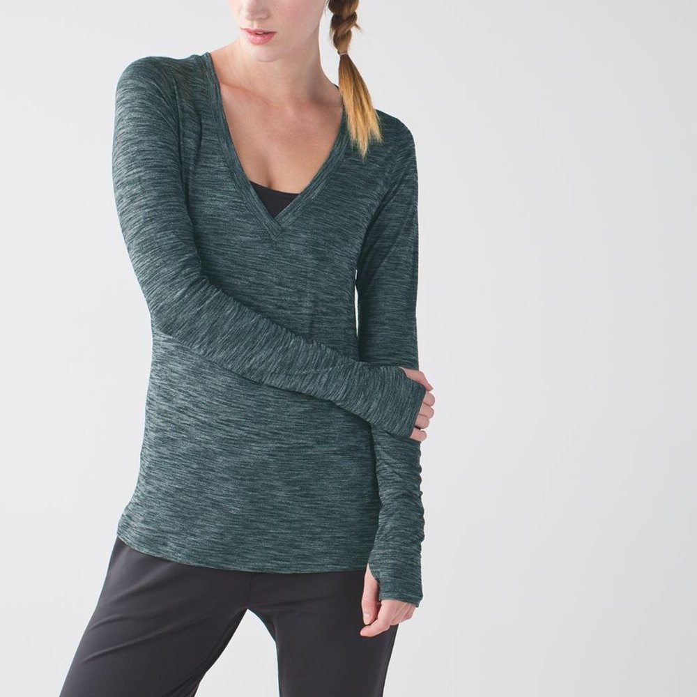 Lululemon &go Everywhere Long Sleeve Top, Silverscent Heathered Teal